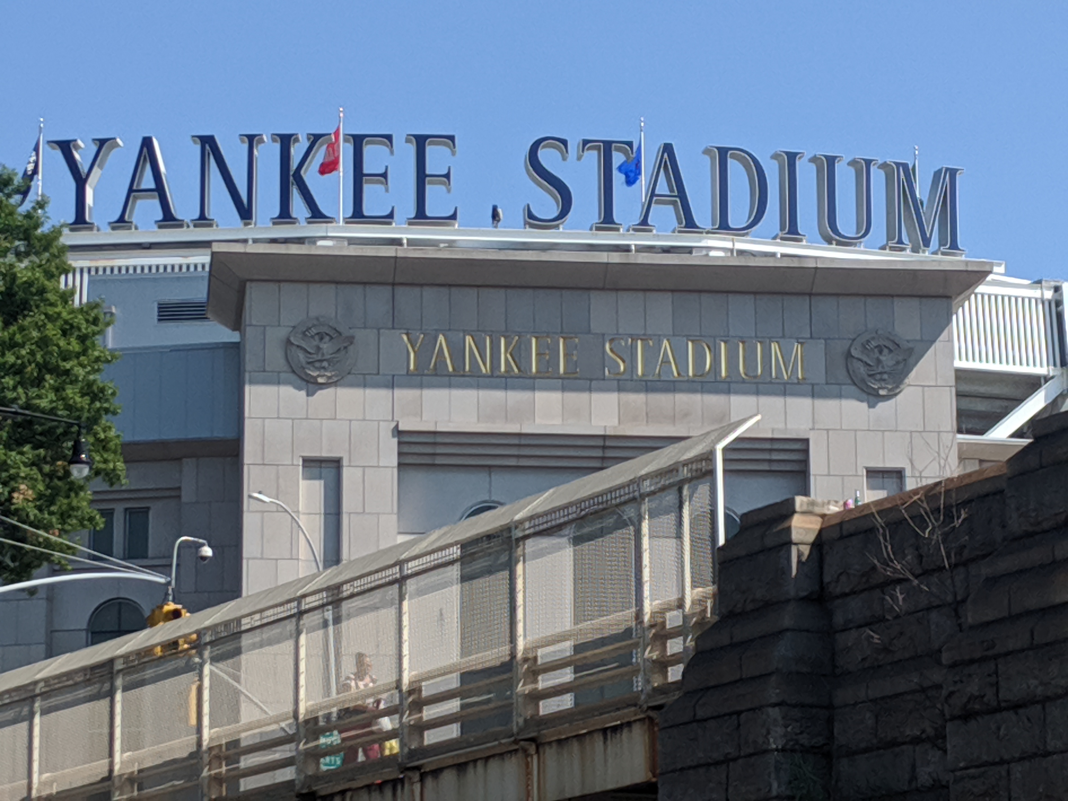 close up of Yankees name on stadium
