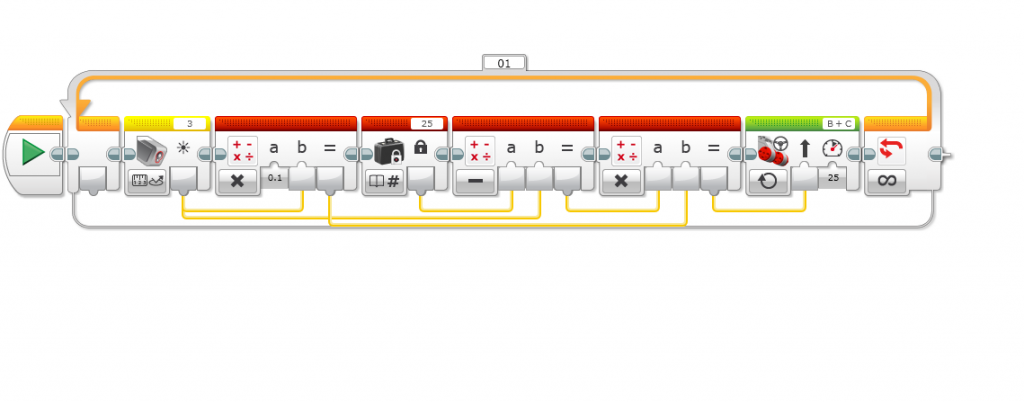 coding block from lego mindstorm using the visdual sensor