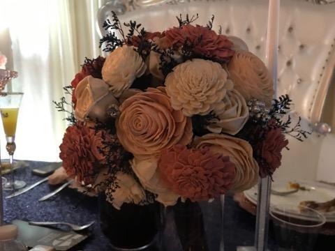 wooden flower bouquet