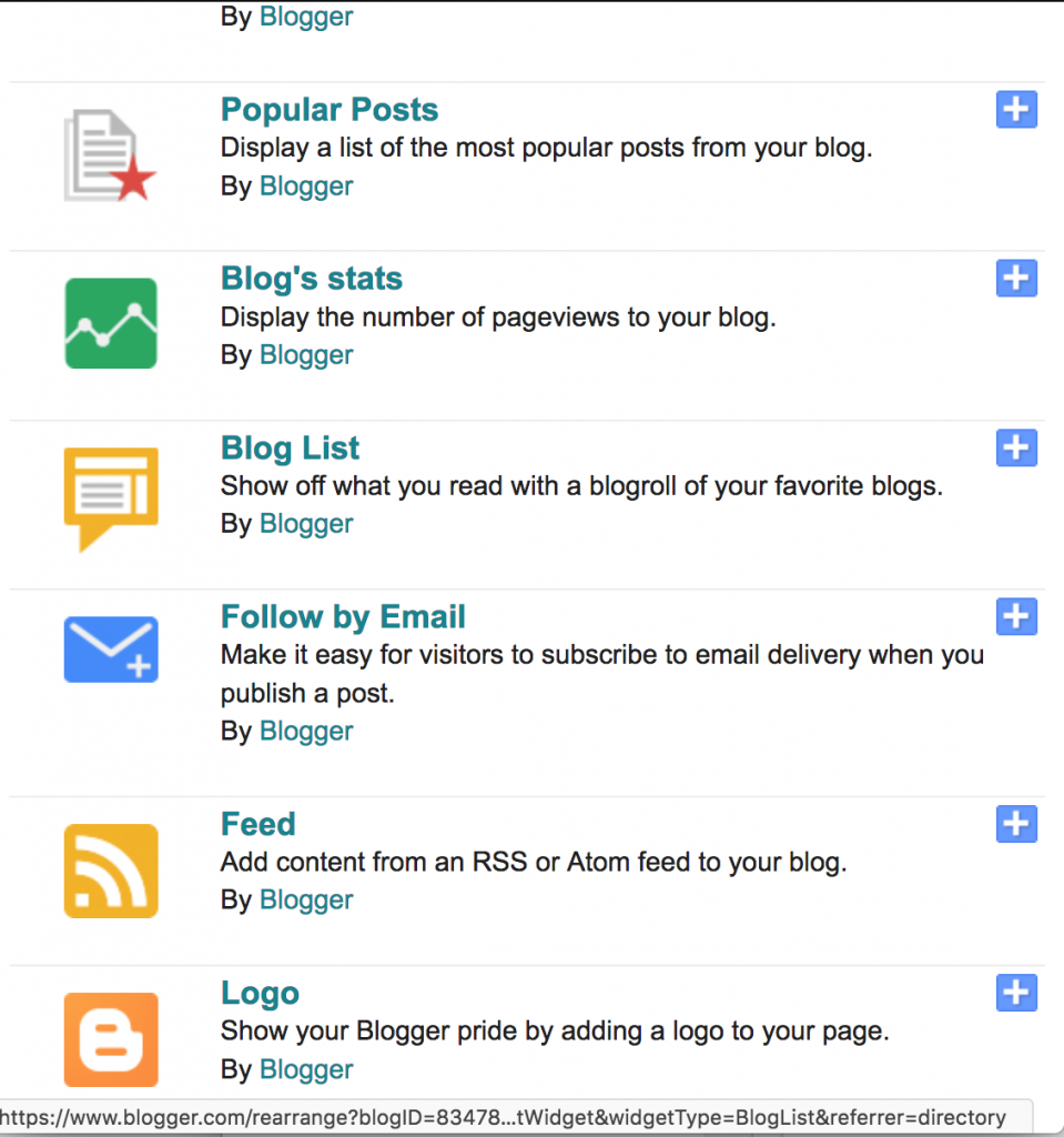 screenshot of widget