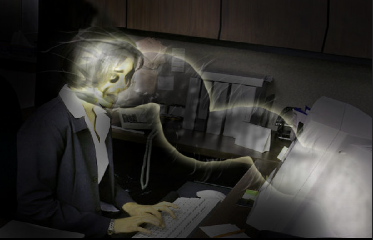 spirit coming out of person into computer