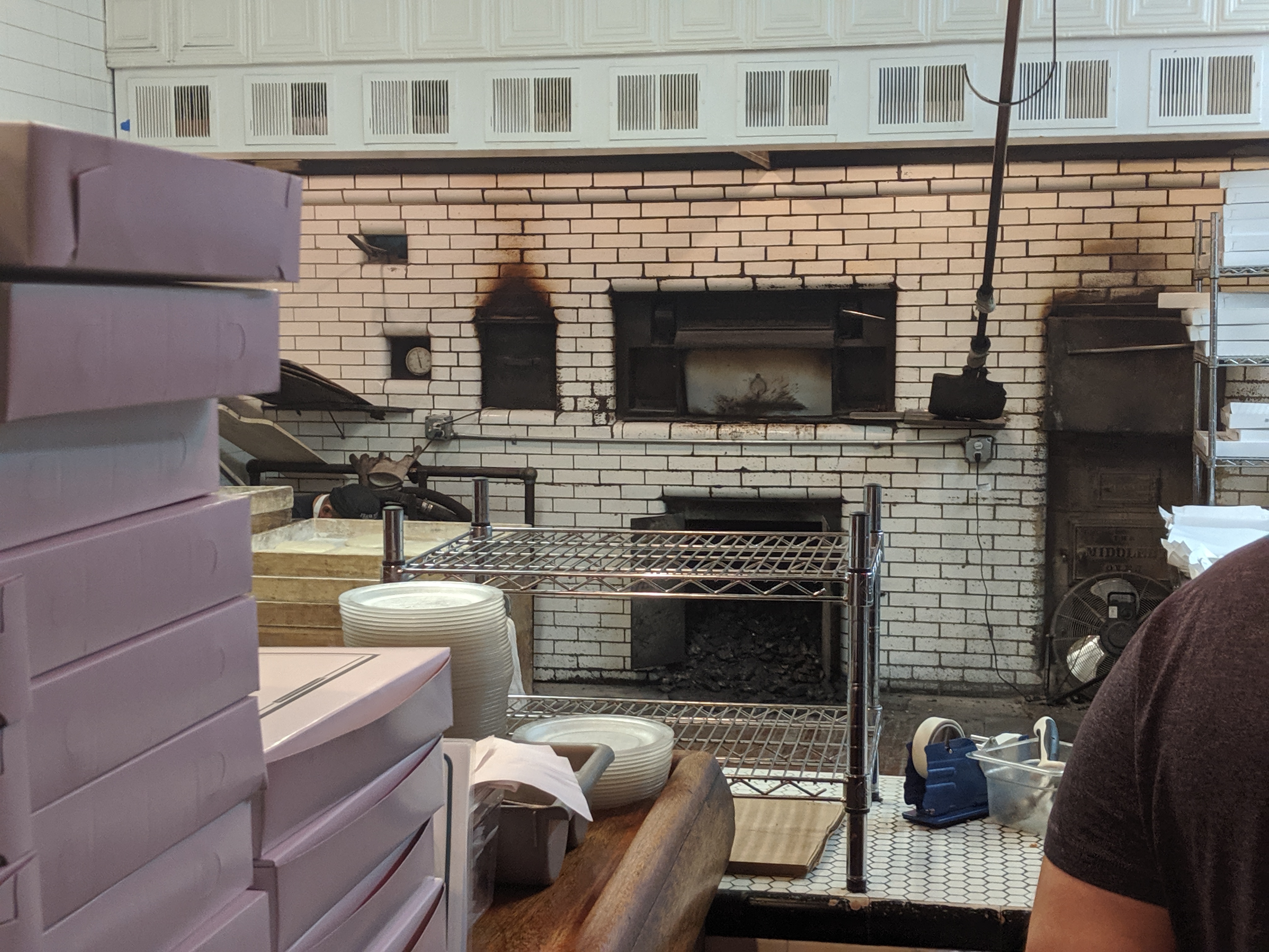 Shot of coal fired brick oven pizza